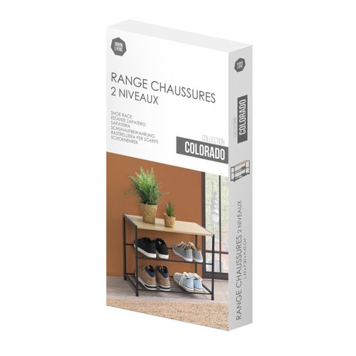 Etagère Range Chaussures 2 Niveaux 63x30xh43cm