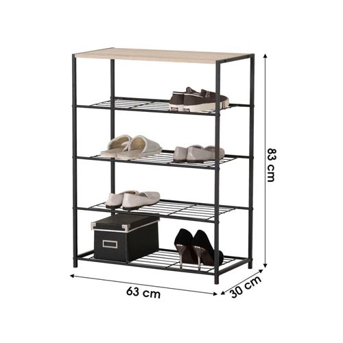 Etagère Range Chaussures 4 Niveaux 63x30xh83cm