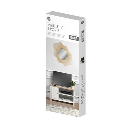 Meuble TV Blanc 1 Porte Et 1 Étagère Virginia