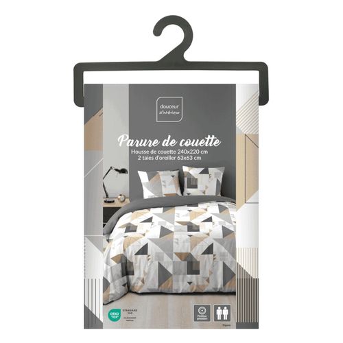 Housse De Couette 240x220 + 2 Taies Trigone Microfibre