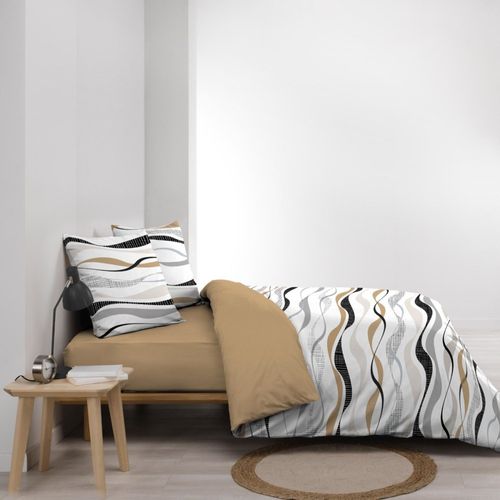 Housse De Couette 240x220 + 2 Taies Vagueline Naturel