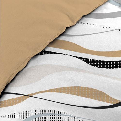 Housse De Couette 240x220 + 2 Taies Vagueline Naturel