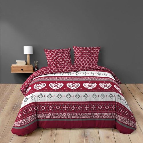 Housse De Couette 260x240 + 2 Taies Alpage 100% Coton