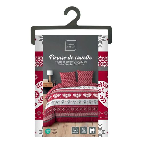 Housse De Couette 260x240 + 2 Taies Alpage 100% Coton