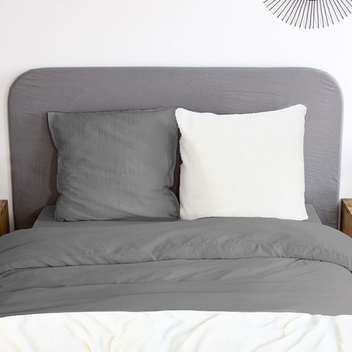 Housse De Couette 240x220 + 2 Taies Chaude Et Douillette Grise