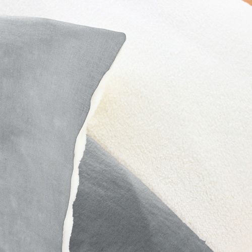 Housse De Couette 240x220 + 2 Taies Chaude Et Douillette Grise