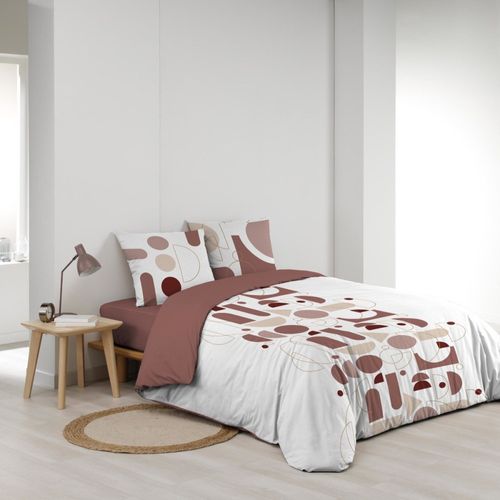Housse De Couette 260x240 + 2 Taies Chilipop Rose 100% Coton