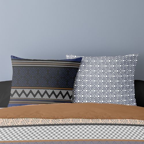 Housse De Couette 240x220 Logan + 2 Taies Percale De Coton