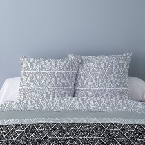 Housse De Couette 240x220 Avi Noir + 2 Taies 100% Coton