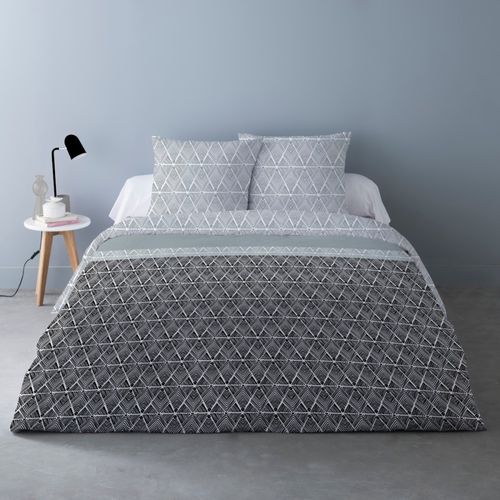 Housse De Couette 240x220 Avi Noir + 2 Taies 100% Coton