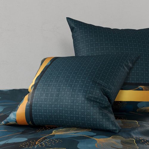 Housse De Couette 240x220 Ginko + 2 Taies Coton 57 Fils