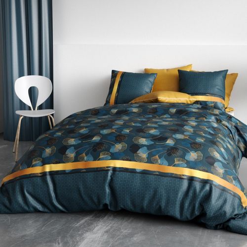 Housse De Couette 240x220 Ginko + 2 Taies Coton 57 Fils