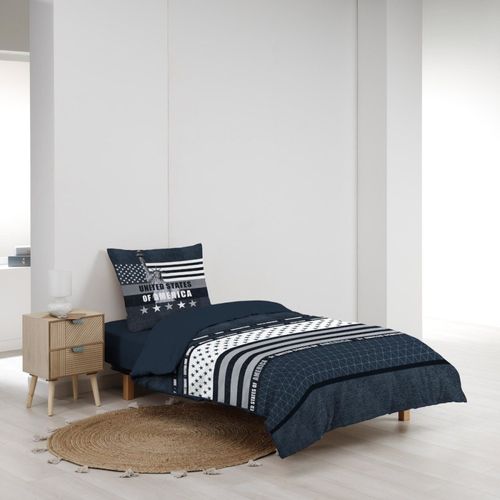 Housse De Couette 140x200 + 1 Taie States 100% Coton