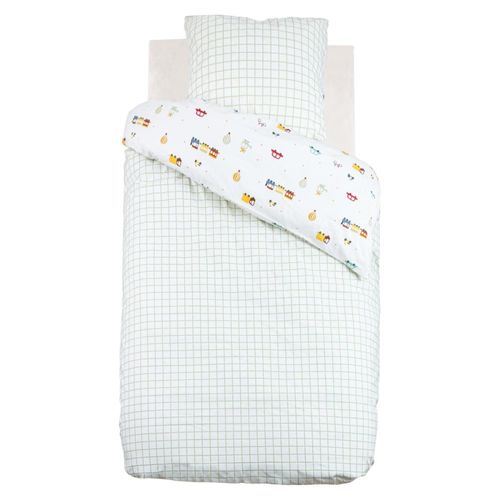 Housse De Couette Enfant 140x200 Voitures + Taie Coton 57 Fils