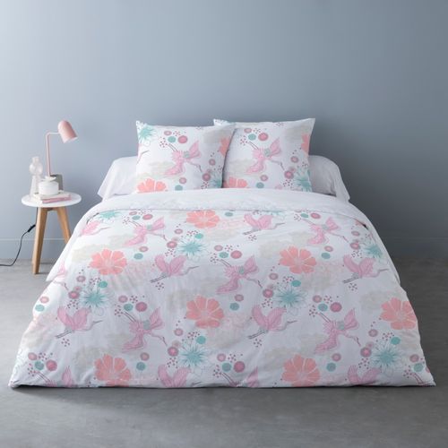 Housse De Couette Flanelle 200x200 Grue + 2 Taies