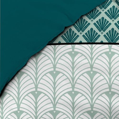 Housse De Couette 240x220 + 2 Taies Stria Emeraude
