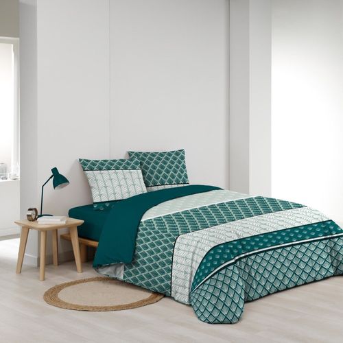 Housse De Couette 240x220 + 2 Taies Stria Emeraude
