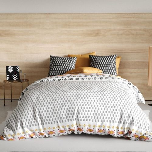 Housse De Couette 240x220 Loya + 2 Taies Coton 57 Fils