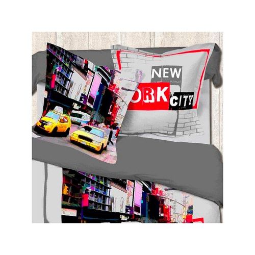 Housse De Couette 240x220 New York Cab + 2 Taies 100% Coton