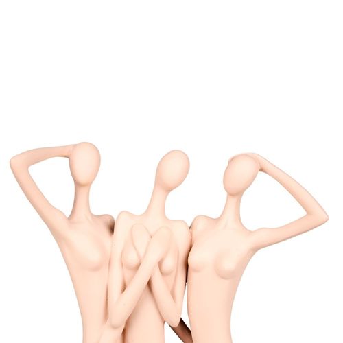 Déco à Poser 3 Femmes En Résine Rose