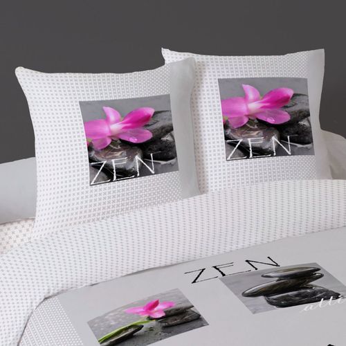 Parure De Lit 4 Pièces 100% Coton Galet