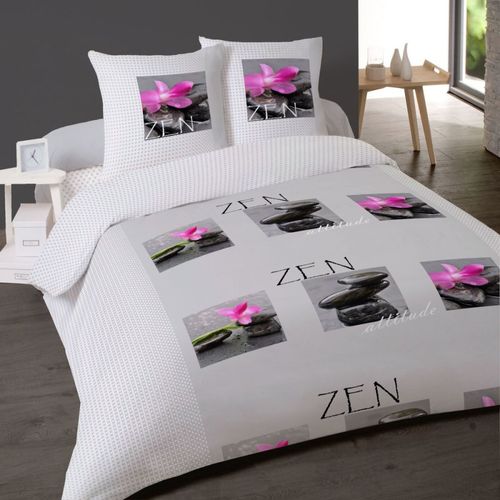 Parure De Lit 4 Pièces 100% Coton Galet