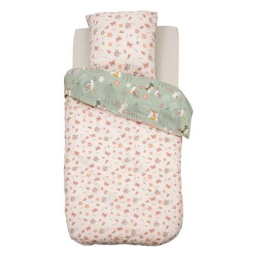 Housse De Couette Enfant 140x200 Fée + Taie Coton 57 Fils