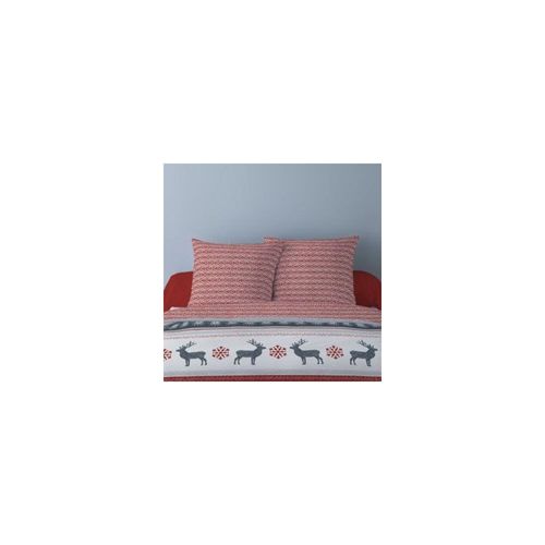 Housse De Couette 240x220 Fenris Rouge + 2 Taies Matière Polaire