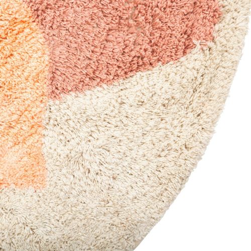 Tapis Rond Fleurs Diamètre 100cm Coton