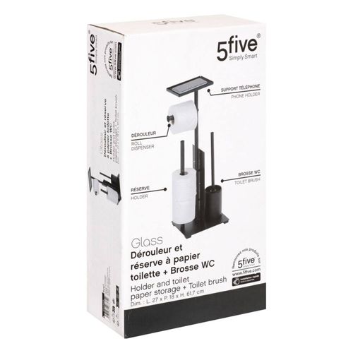 Dérouleur Pour Papier Wc Avec Réserve Et Brosse