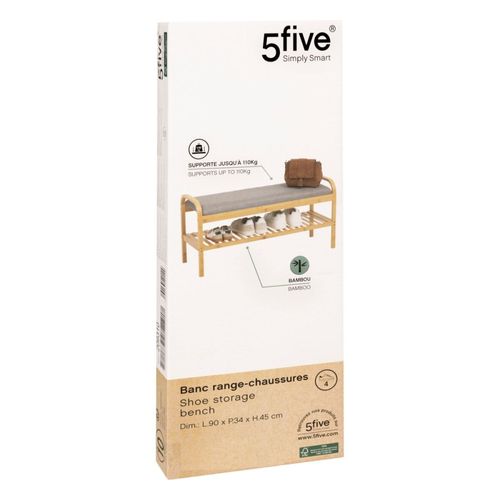 Banc Range Chaussures Pour 4 Paires En Bambou