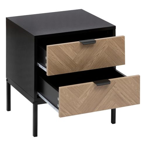 Table De Chevet 2 Tiroirs Chevrons