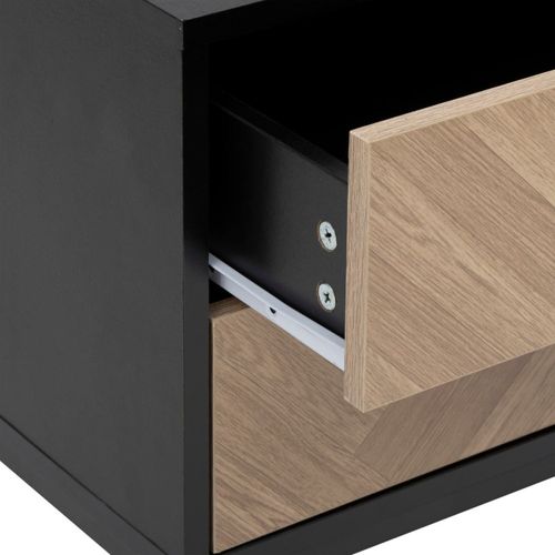 Table De Chevet 2 Tiroirs Chevrons