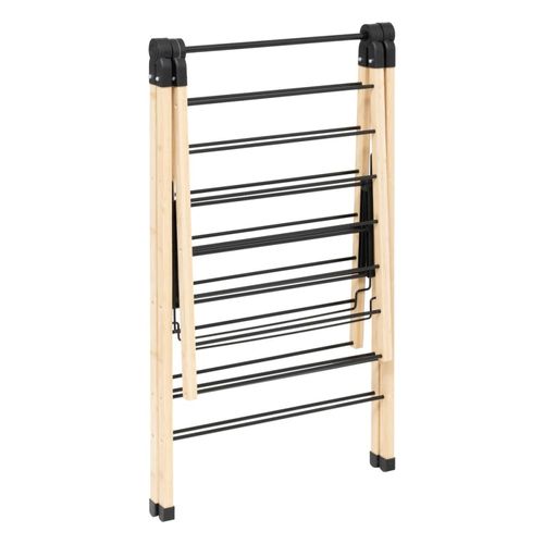 Etendoir à Linge 13m Noir Et Bambou