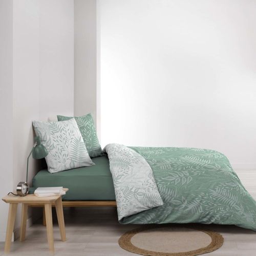 Housse De Couette 240x220 + 2 Taies Cassia Sauge 100% Coton
