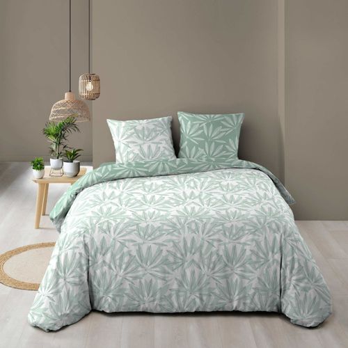 Housse De Couette 240x220 + 2 Taies Malia Sauge 100% Coton