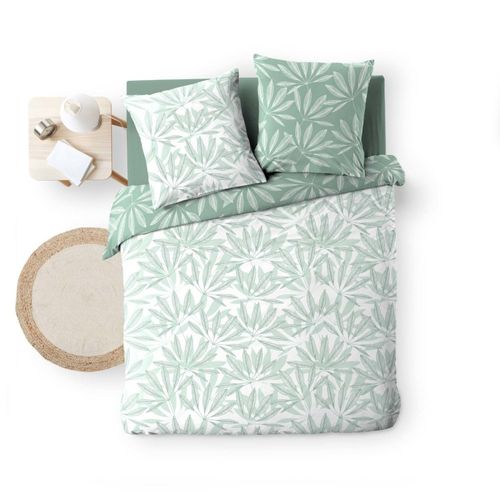 Housse De Couette 260x240 + 2 Taies Malia Sauge 100% Coton