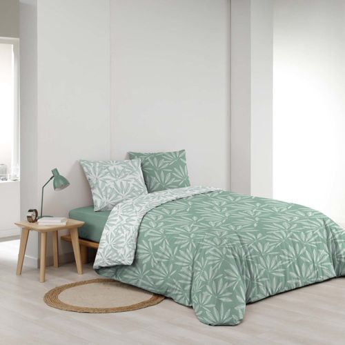 Housse De Couette 260x240 + 2 Taies Malia Sauge 100% Coton