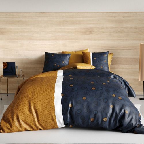 Housse De Couette 240x220 Bel Or + 2 Taies Coton 57 Fils