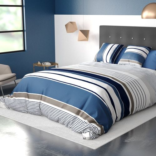 Housse De Couette 240x220 Belize + 2 Taies Coton 57 Fils