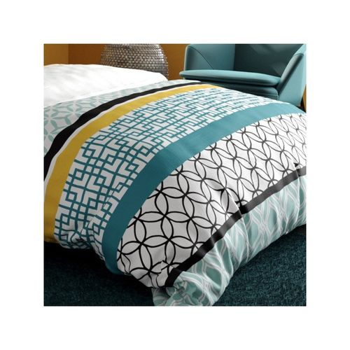 Housse De Couette 260x240 Cite D'or + 2 Taies Coton 57 Fils