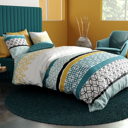 Housse De Couette 260x240 Cite D'or + 2 Taies Coton 57 Fils