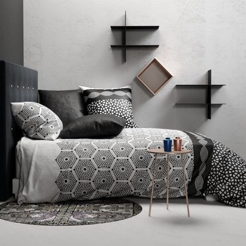 Housse De Couette 260x240 Pavage + 2 Taies Coton 57 Fils