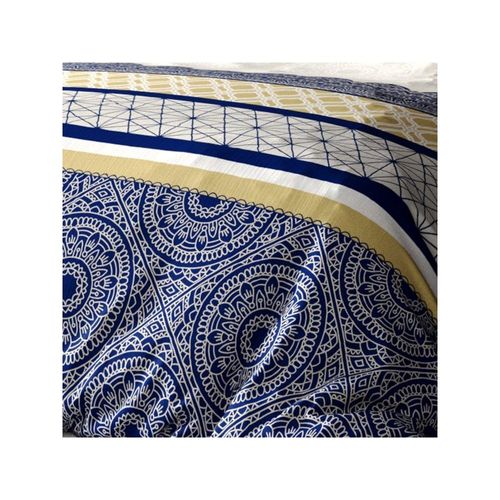 Housse De Couette 260x240 Connexions + 2 Taies Coton 57 Fils