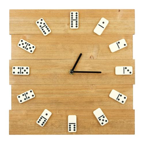 Horloge Domino Noire Et Beige Diam 30 Cm