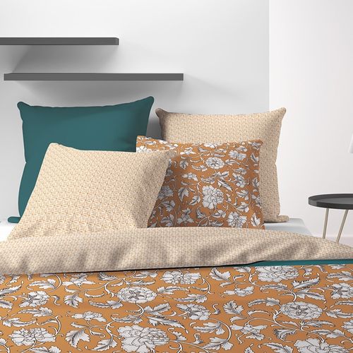 Housse De Couette 240x220 Loni + 2 Taies Coton 57 Fils