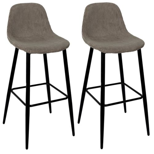 Lot De 2 Tabourets De Bar Côtelé Scott