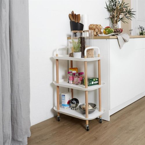 Desserte à Roulettes 3 Plateaux Blanche