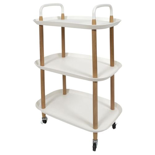 Desserte à Roulettes 3 Plateaux Blanche