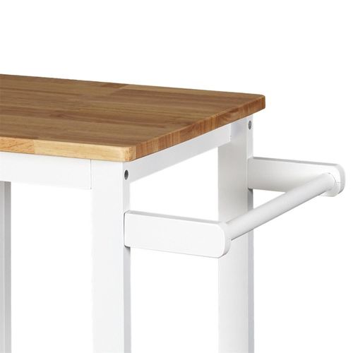 Desserte à Roulettes Blanche 3 Niveaux Avec Porte Torchons